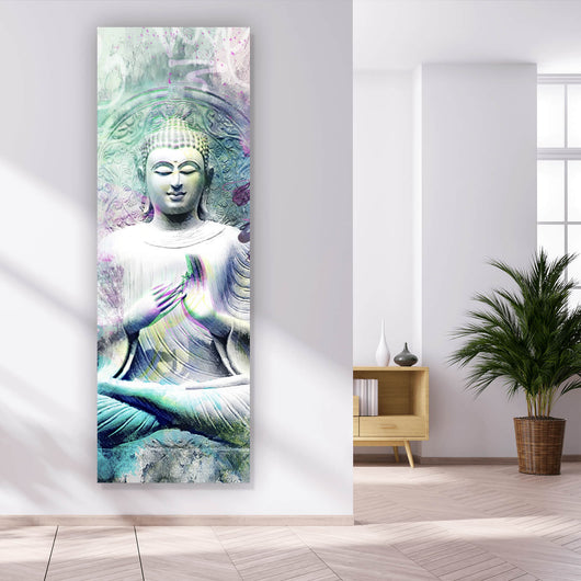 Leinwandbild Buddhafigur im Pop Art Stil Panorama Hoch