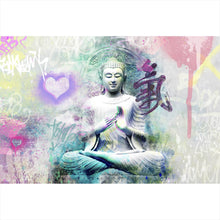 Lade das Bild in den Galerie-Viewer, Leinwandbild Buddhafigur im Pop Art Stil Querformat
