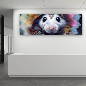 Acrylglasbild Bunt geschmücktes Mäuse Portrait Panorama