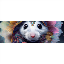 Lade das Bild in den Galerie-Viewer, Aluminiumbild gebürstet Bunt geschmücktes Mäuse Portrait Panorama
