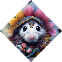Lade das Bild in den Galerie-Viewer, Acrylglasbild Bunt geschmücktes Mäuse Portrait Raute
