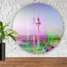 Lade das Bild in den Galerie-Viewer, Aluminiumbild Bunte Berlin Skyline Geometrisch Kreis
