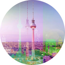 Lade das Bild in den Galerie-Viewer, Aluminiumbild Bunte Berlin Skyline Geometrisch Kreis
