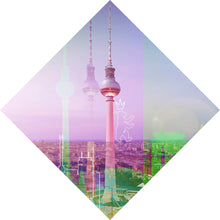 Lade das Bild in den Galerie-Viewer, Acrylglasbild Bunte Berlin Skyline Geometrisch Raute
