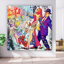 Lade das Bild in den Galerie-Viewer, Acrylglasbild Bunte Collage mit Comicfiguren Roger Quadrat
