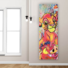 Lade das Bild in den Galerie-Viewer, Aluminiumbild King Simba Löwe Pop Art Panorama Hoch
