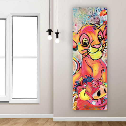 Aluminiumbild King Simba Löwe Pop Art Panorama Hoch