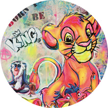 Lade das Bild in den Galerie-Viewer, Aluminiumbild King Simba Löwe Pop Art Kreis
