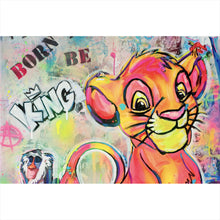 Lade das Bild in den Galerie-Viewer, Acrylglasbild King Simba Löwe Pop Art Querformat
