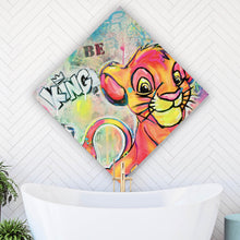 Lade das Bild in den Galerie-Viewer, Leinwandbild King Simba Löwe Pop Art Raute
