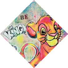 Lade das Bild in den Galerie-Viewer, Leinwandbild King Simba Löwe Pop Art Raute
