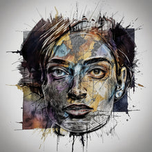 Lade das Bild in den Galerie-Viewer, Spannrahmenbild Bunte Gesichtskunst Modern Art Quadrat
