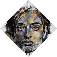 Lade das Bild in den Galerie-Viewer, Spannrahmenbild Bunte Gesichtskunst Modern Art Raute
