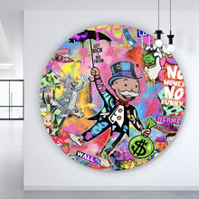 Lade das Bild in den Galerie-Viewer, Aluminiumbild Bunte Monopoly Collage Pop Art Kreis

