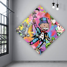 Lade das Bild in den Galerie-Viewer, Leinwandbild Bunte Monopoly Collage Pop Art Raute
