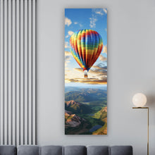 Lade das Bild in den Galerie-Viewer, Acrylglasbild Bunter Heißluftballon im Flug Panorama Hoch
