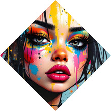 Lade das Bild in den Galerie-Viewer, Poster Buntes Gesicht einer Frau Modern Art Raute
