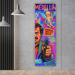 Acrylglasbild Buntes Pop Art Wandbild mit ikonischer Figur Panorama Hoch