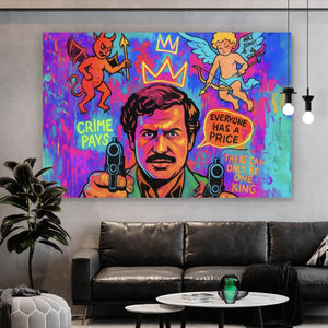 Leinwandbild Buntes Pop Art Wandbild mit ikonischer Figur Querformat