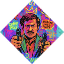 Lade das Bild in den Galerie-Viewer, Aluminiumbild gebürstet Buntes Pop Art Wandbild mit ikonischer Figur Raute

