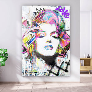 Poster Buntes Portrait Marylin Graffiti Hochformat