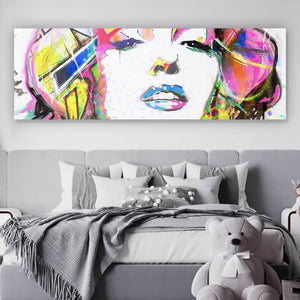 Acrylglasbild Buntes Portrait Marylin Graffiti Panorama