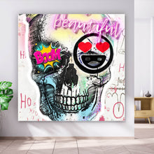Lade das Bild in den Galerie-Viewer, Acrylglasbild Buntes Schädelgraffiti Quadrat
