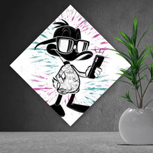 Lade das Bild in den Galerie-Viewer, Leinwandbild Cartoon Ente mit Smartphone Raute
