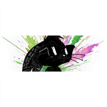 Lade das Bild in den Galerie-Viewer, Aluminiumbild Cartoon Hase mit buntem Farbklecks Panorama
