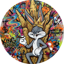 Lade das Bild in den Galerie-Viewer, Aluminiumbild Cartoon Hasenkönig Graffiti Kreis
