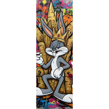 Lade das Bild in den Galerie-Viewer, Aluminiumbild gebürstet Cartoon Hasenkönig Graffiti Panorama Hoch
