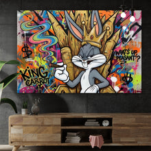 Lade das Bild in den Galerie-Viewer, Acrylglasbild Cartoon Hasenkönig Graffiti Querformat
