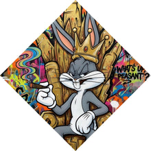Lade das Bild in den Galerie-Viewer, Spannrahmenbild Cartoon Hasenkönig Graffiti Raute
