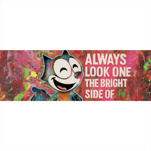 Lade das Bild in den Galerie-Viewer, Aluminiumbild Cartoon Katze mit buntem Farbspritzer Hintergrund Panorama
