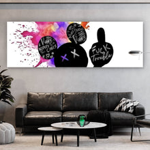 Lade das Bild in den Galerie-Viewer, Leinwandbild Cartoon Maus mit bunten Farbklecksen Panorama
