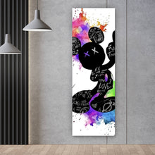 Lade das Bild in den Galerie-Viewer, Acrylglasbild Cartoon Maus mit bunten Farbklecksen Panorama Hoch
