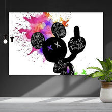 Lade das Bild in den Galerie-Viewer, Acrylglasbild Cartoon Maus mit bunten Farbklecksen Querformat
