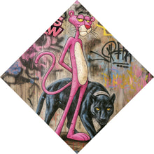 Lade das Bild in den Galerie-Viewer, Poster Catscrew zwei Panther im Street Art Stil Raute
