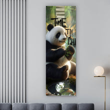 Lade das Bild in den Galerie-Viewer, Aluminiumbild gebürstet Pandabär Time to chill Panorama Hoch
