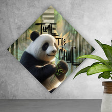 Lade das Bild in den Galerie-Viewer, Spannrahmenbild Pandabär Time to chill Raute
