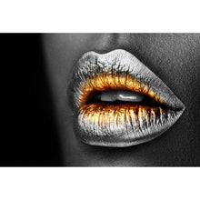 Lade das Bild in den Galerie-Viewer, Aluminiumbild gebürstet Chrome Lips Querformat
