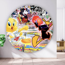 Lade das Bild in den Galerie-Viewer, Aluminiumbild Collage mit bekannten Cartoon Figuren Kreis
