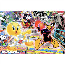 Lade das Bild in den Galerie-Viewer, Poster Collage mit bekannten Cartoon Figuren Querformat
