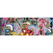 Lade das Bild in den Galerie-Viewer, Aluminiumbild Collage Streetart Comic Figuren Panorama
