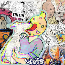 Lade das Bild in den Galerie-Viewer, Spannrahmenbild Comic Collage TinTin Pop Art Quadrat
