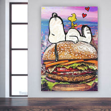 Lade das Bild in den Galerie-Viewer, Aluminiumbild gebürstet Comic Hund Snoopi Pop Art Hochformat
