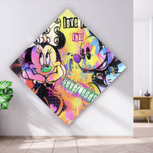 Lade das Bild in den Galerie-Viewer, Acrylglasbild Comic Kult Mäuse Paar beim Flirten Raute
