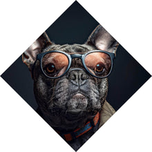 Lade das Bild in den Galerie-Viewer, Poster Coole Bulldogge mit Brille und Jacke Raute
