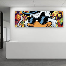 Lade das Bild in den Galerie-Viewer, Poster Coole Ente mit Zigarre auf Geld Hintergrund Panorama
