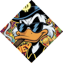 Lade das Bild in den Galerie-Viewer, Aluminiumbild Coole Ente mit Zigarre auf Geld Hintergrund Raute
